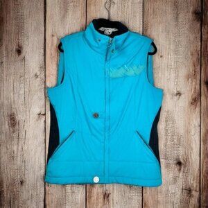 Pearl Izumi Women's Blue Full Zip Snap Biking Puffer Style Vest Size XL